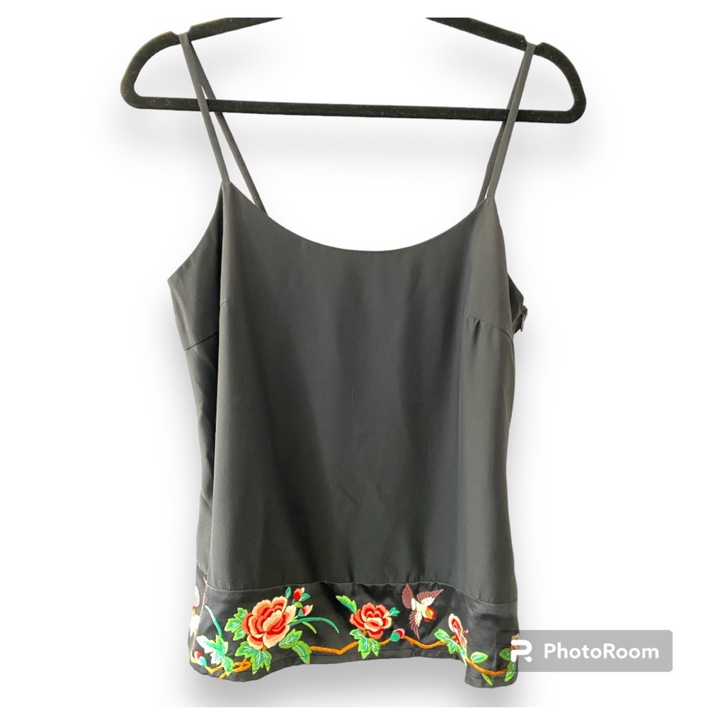 SOLD NWT Sz. 4 Sue Wong 100% Silk spaghetti strap silk tank with lining